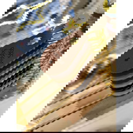 Porte-clés en cuir goutte | Cognac - Little cecile