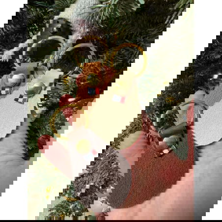 Porte-clés en cuir goutte | Marron - Little cecile