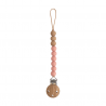 Attache tétine perles Eva | Rose - Mushie
