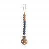 Attache tétine perles Eva | Gris fer - Mushie