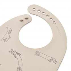 Lot de 2 bavoirs silicone | Dog sandy