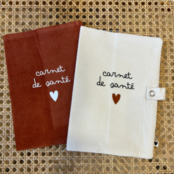 Protège carnet santé | Velours écru