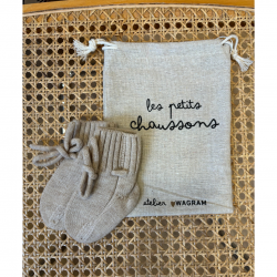 Chaussons en laine | Beige
