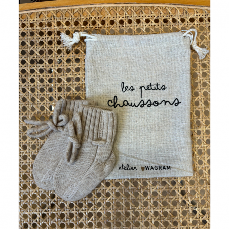 Chaussons en laine | Beige - Atelier wagram Chaussons en laine | Beige - Atelier wagram