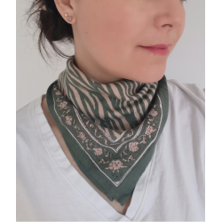 Foulard Petit format | Zebra Khaki