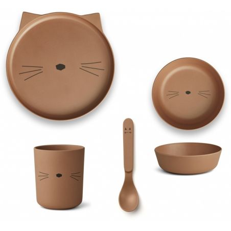 Box repas Chat terracotta en bambou Box repas Chat terracotta en bambou