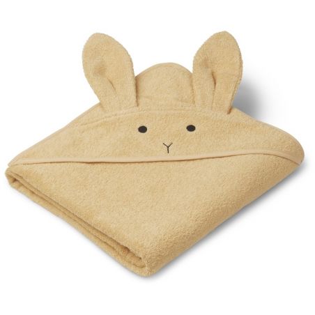 Grande cape de bain Lapin Jaune en coton bio Grande cape de bain Lapin Jaune en coton bio