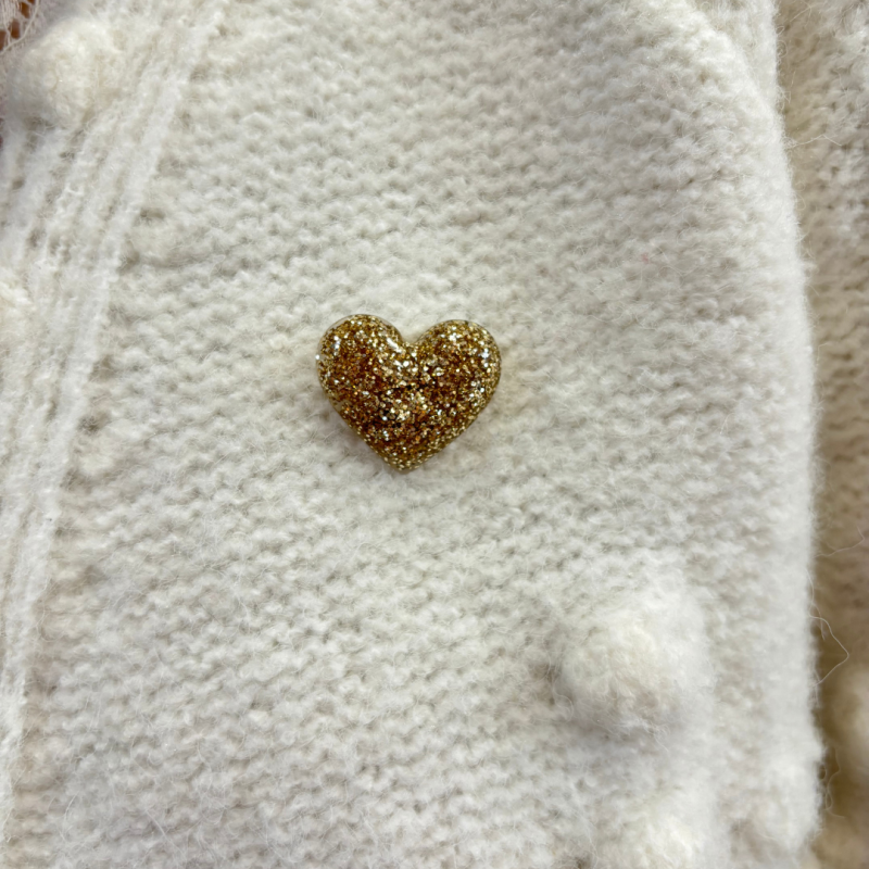 Pin's coeur glitter | Champagne