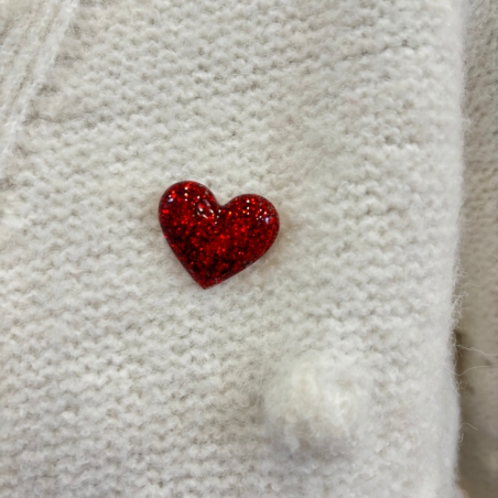 Pin's coeur glitter | Rouge amour - Little cecile Pin's coeur glitter | Rouge amour - Little cecile
