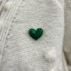 Pin's coeur glitter | Emeraude