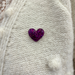 Pin's coeur glitter | Violet holographique