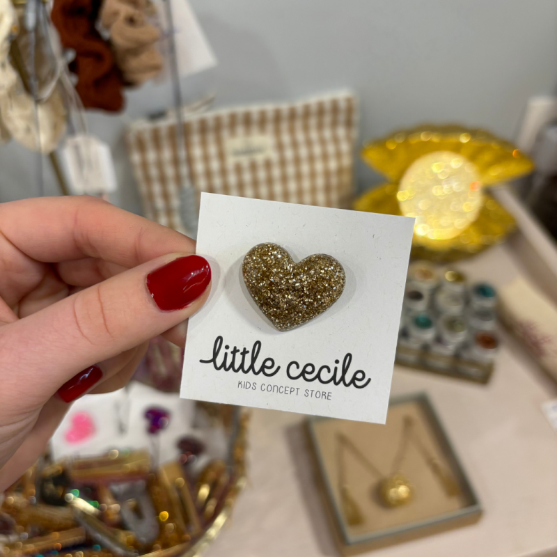Pin's coeur glitter | Champagne