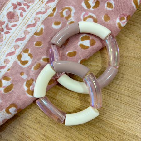 Bracelet de perles acryliques | Le satiné - Little cecile Bracelet de perles acryliques | Le satiné - Little cecile