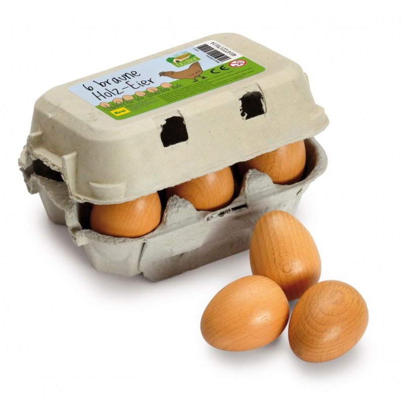 Pack de 6 œufs en bois
