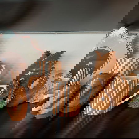 Pichet rayure vert PM | Marron