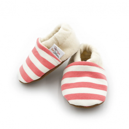 Chaussons | Rayé Corail - Rien que des bêtises Chaussons | Rayé Corail - Rien que des bêtises