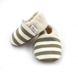 Chaussons | Rayé Kaki