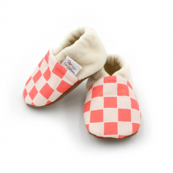 Chaussons | Damier corail