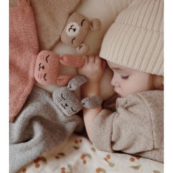 Doudou plat tricoté | Ourson sable
