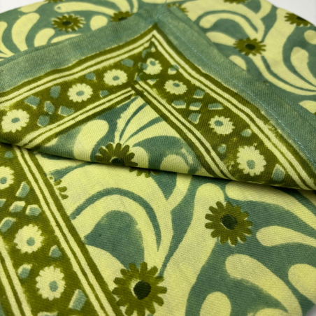 Foulard Indien | Poppies Blue Green - Bonheur du jour