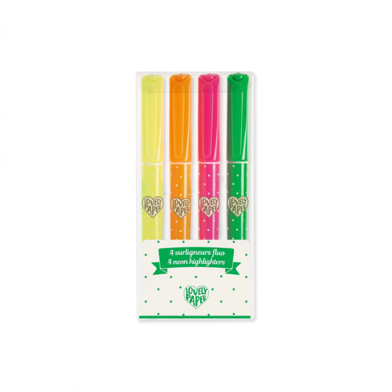 4 surligneurs fluo