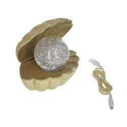 Lampe coquillage | Doré paillettes