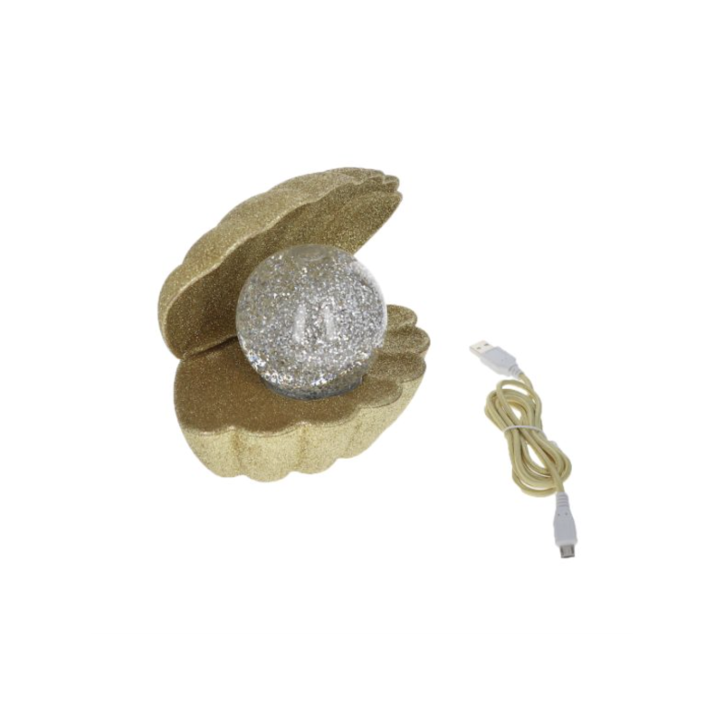 Lampe coquillage | Doré paillettes