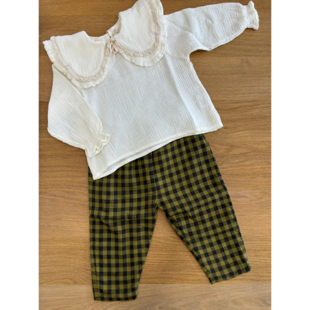 Pantalon Carreaux Rafa | Olive - Cozmo Pantalon Carreaux Rafa | Olive - Cozmo