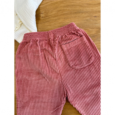 Pantalon en velours côtelé Miki | Rose - Cozmo Pantalon en velours côtelé Miki | Rose - Cozmo