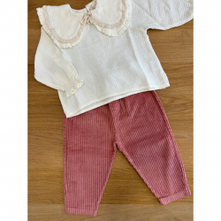 Pantalon en velours côtelé Miki | Rose