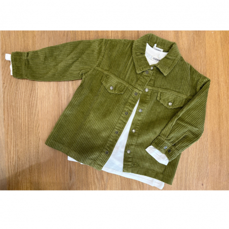 Chemise velours Noak | Olive - Cozmo Chemise velours Noak | Olive - Cozmo