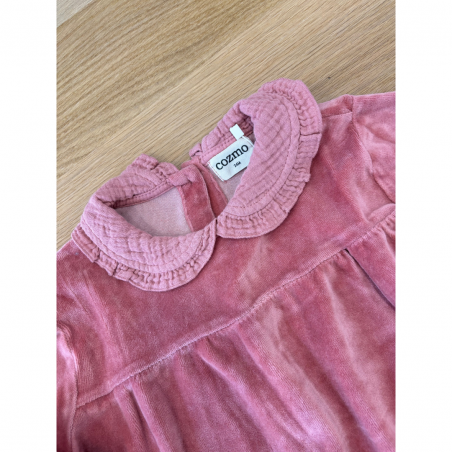 Robe en velours Petra | Rose - Cozmo Robe en velours Petra | Rose - Cozmo