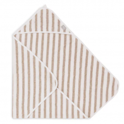 Cape de bain éponge 75x75cm | Rayé vert olive