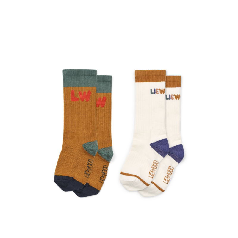 Pack de 2 paires de chaussettes | Crème et caramel