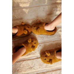 Chaussons peluche ours | Caramel