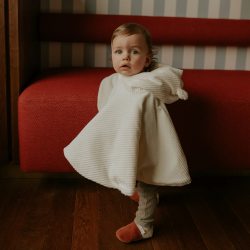 Poncho velours | Ecru