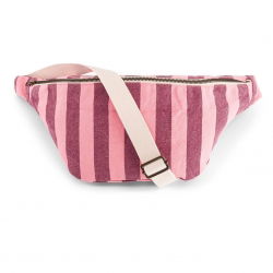 Sac banane | Rayure Bordeaux / Pink flamingo
