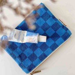 Porte monnaie | Damier Bleu grec / Bleu navy