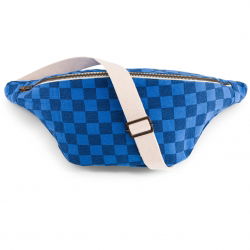 Sac banane | Damier Bleu grec / Bleu navy