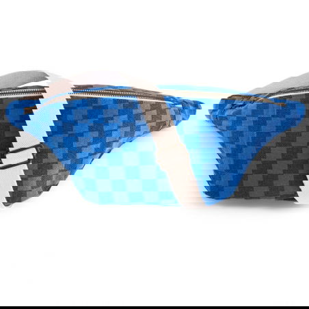 Sac banane | Damier Bleu grec / Bleu navy - Rose in April