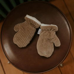 Moufles en velours | Taupe