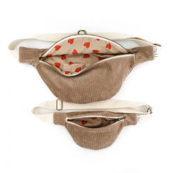Sac banane Kids velours | Taupe