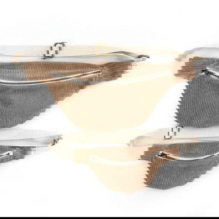 Sac banane Kids velours | Taupe - Rien que des bêtises