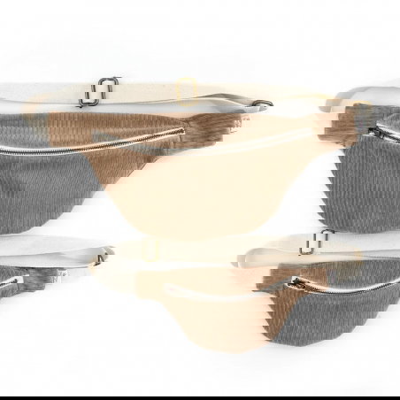 Sac banane Adulte velours | Taupe - Rien que des bêtises