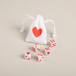 Jeu de dés nacre | Rouge
