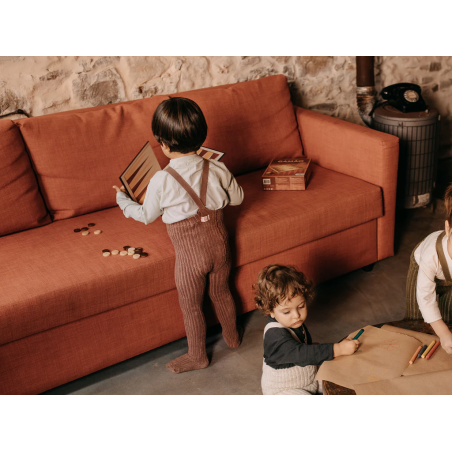 Collant à bretelles avec pieds Teddy | Granola - Silly Silas Collant à bretelles avec pieds Teddy | Granola - Silly Silas