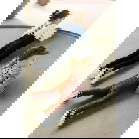 Collant à bretelles sans pieds Teddy | Cinnamon checked - Silly Silas