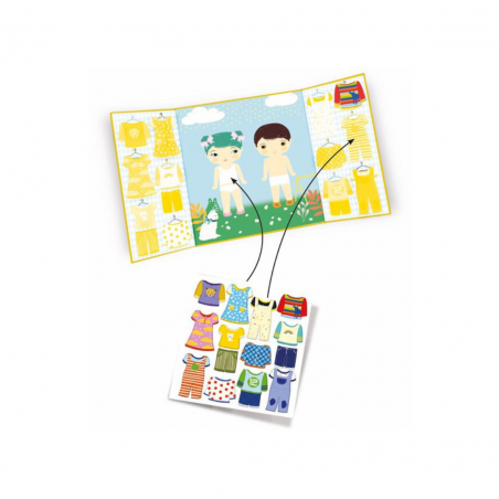 Créer avec des stickers | Les habits - Djeco Créer avec des stickers | Les habits - Djeco