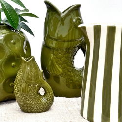 Vase céramique Poisson GM | Kaki