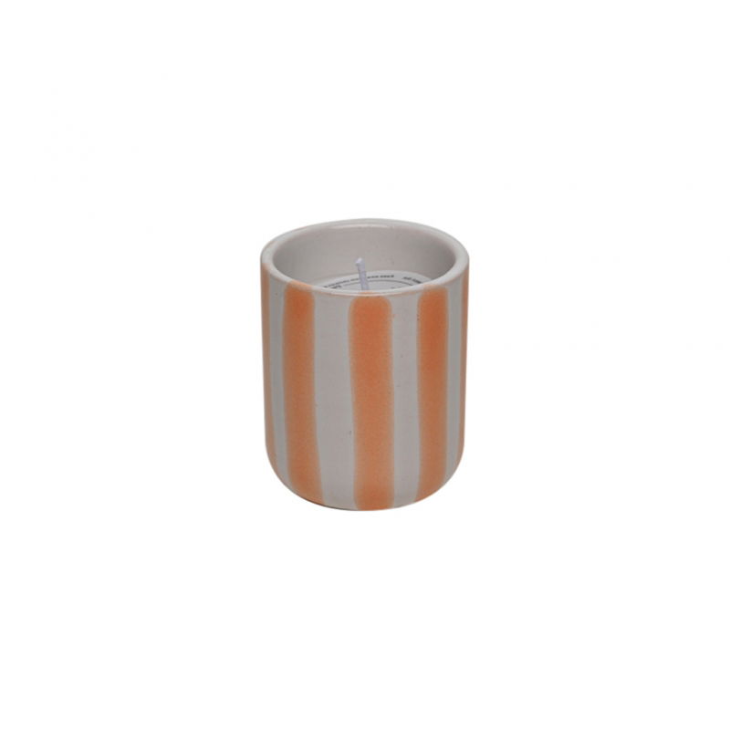 Pot bougie rayure | Orange